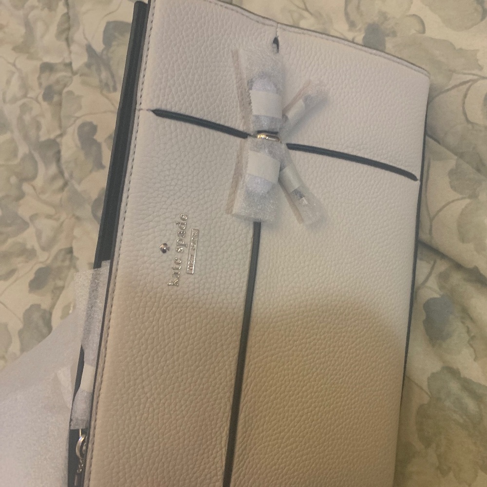 kate spade Cream Crossbody Bag with Black Trim